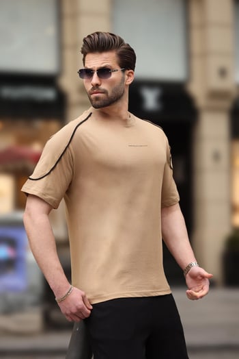 Kapuçino Bisiklet Yaka Basic Tişört E7132