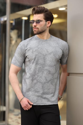 Siyah Basic Erkek T-shirt E7131