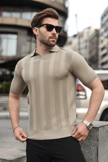 Vizon Polo Yaka Triko Erkek Tişört E7469