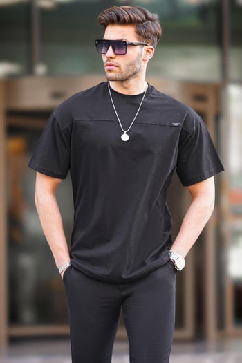 Siyah Oversize Erkek Tişört 6196