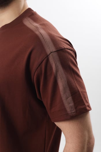 Acı Kahve Bisiklet Yaka Baskılı Erkek T-shirt E7110