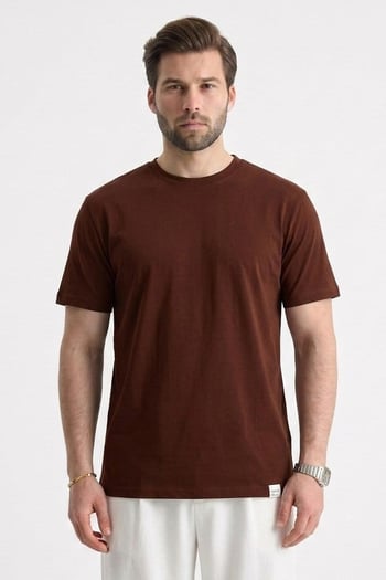 Acı Kahverengi Regular Fit Basic Erkek Tişört 6131