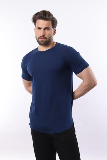 Madmext Lacivert Erkek Tişört 4951