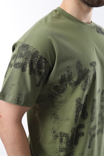 Haki Baskılı Erkek T-shirt E7115