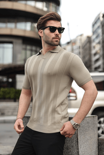 Vizon Polo Yaka Triko Erkek Tişört E7469