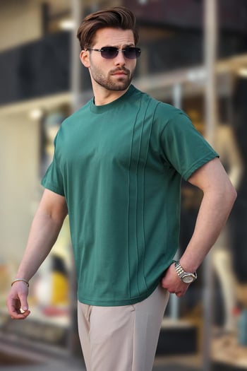 Madmext Yeşil  OverFit Erkek T-shirt E7130