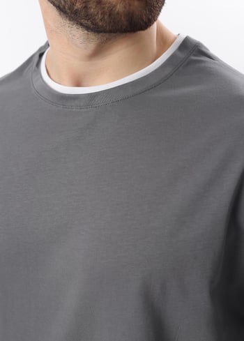 Madmext Oversize Füme Erkek Tişört 4978