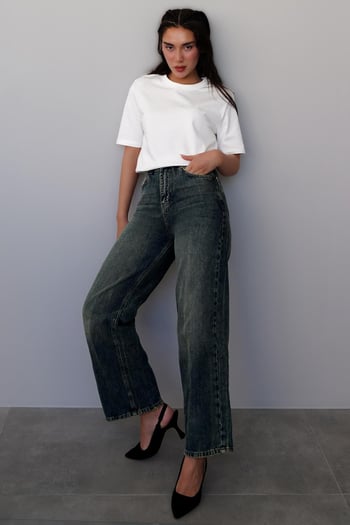 Beyaz %100 Pamuk Vatkalı Oversize Kadın T-shirt Mg2442