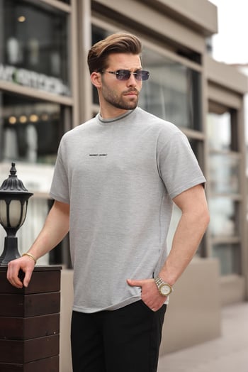 Grimelanj Nakış Detaylı Basic Erkek T-shirt E7106