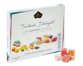 Çilek, Şeftali, Kavun, Mandalina, Böğürtlen Aromalı Lokum 454gr