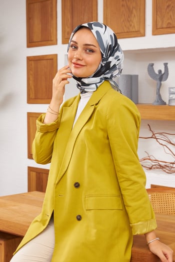 Nature Pearl Soft Eşarp Gri Siyah 1143-14