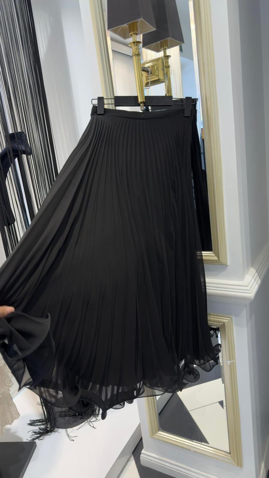 Etek Ucu Volan Detay Şifon Etek