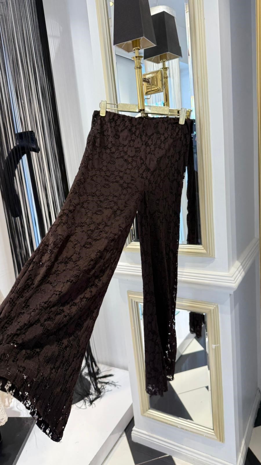 Gold Kemer Detay Dantelli  Pantolonlu Takım