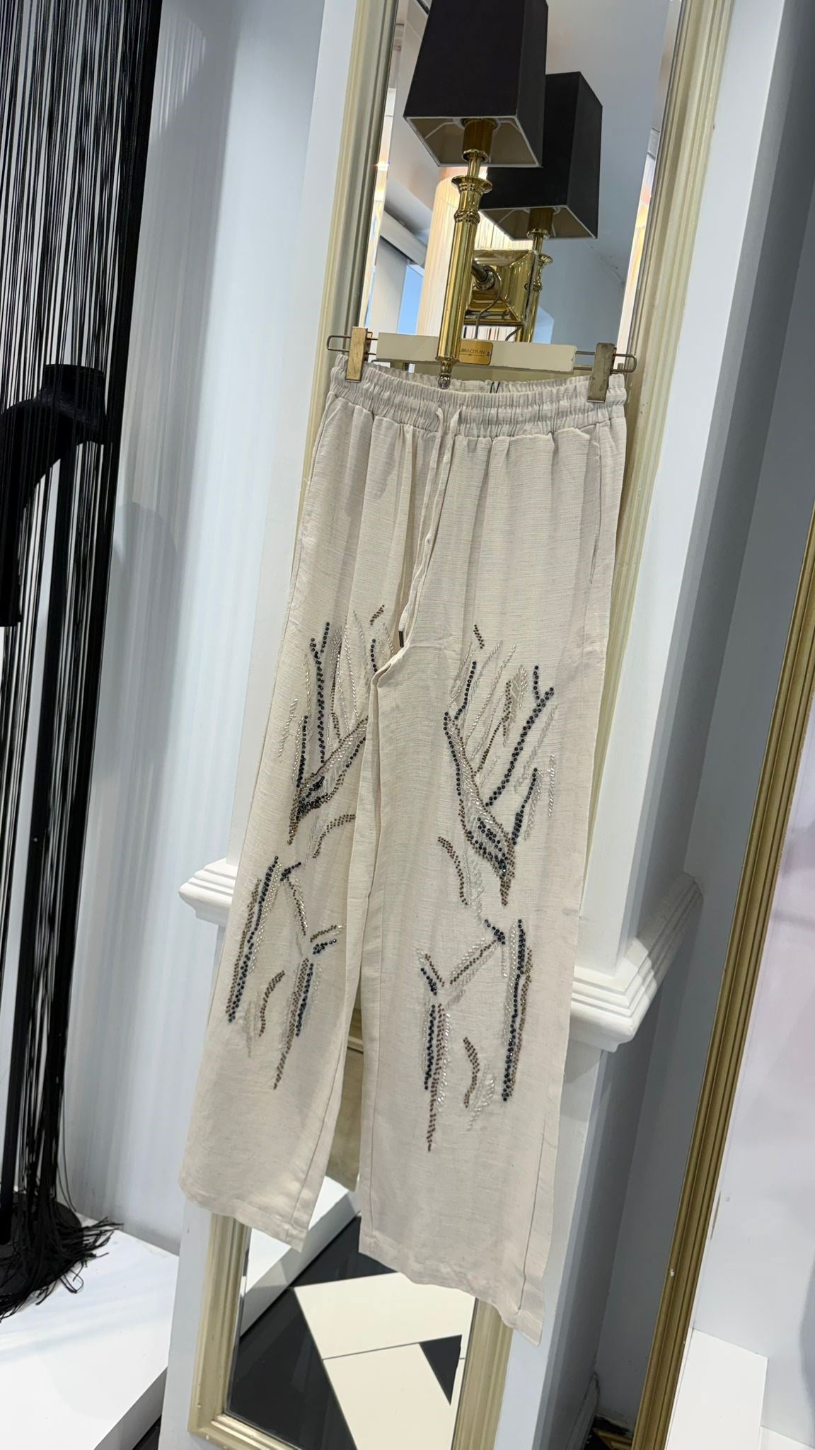 Keten İşlmeli Pantalon