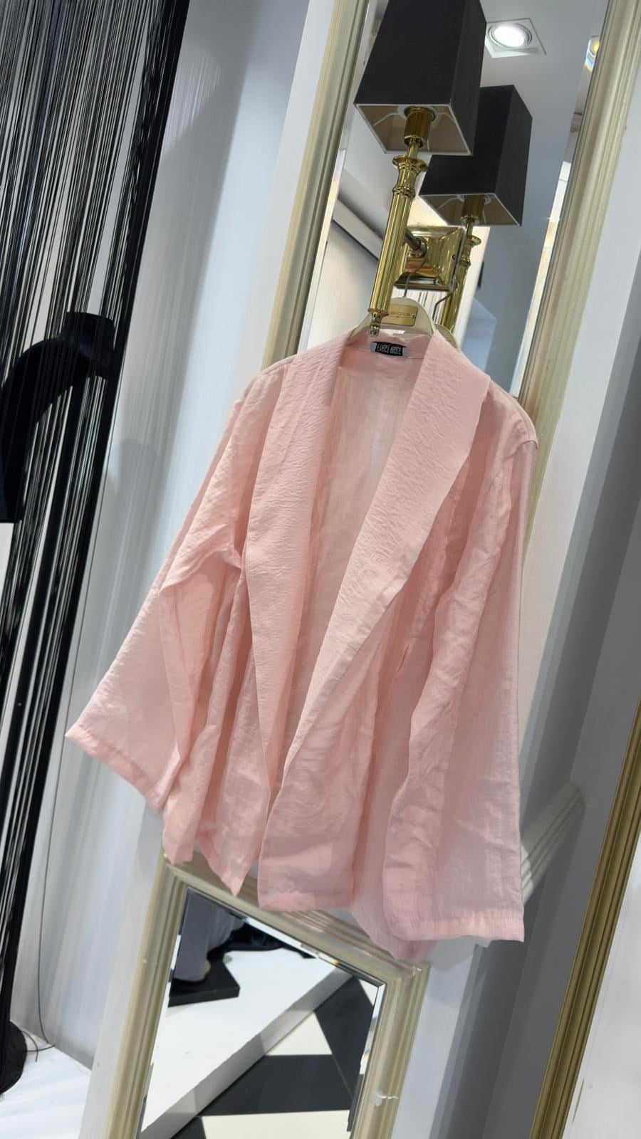 Kuşak Detaylı Keten Kimono