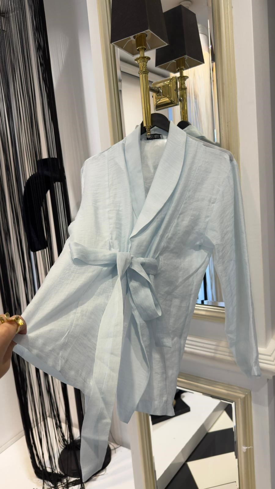 Kuşak Detaylı Keten Kimono