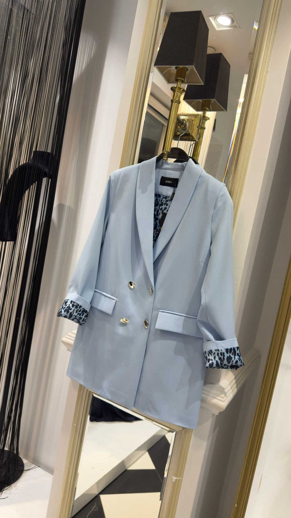 Yaka Astarı Leopar Blazer Ceket
