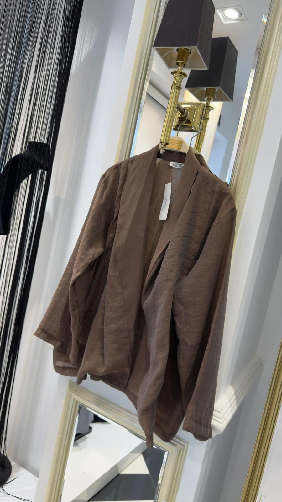 Kuşak Detaylı Keten Kimono