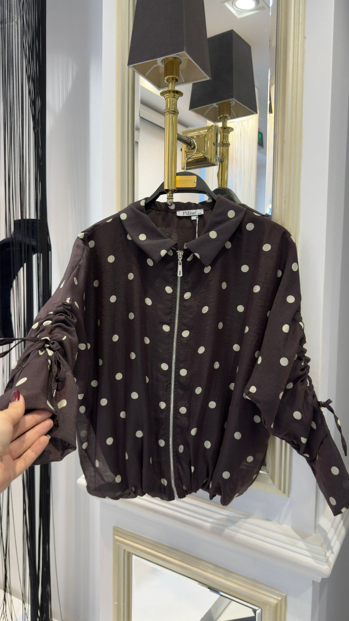 Puantiyeli Bomber Ceket 