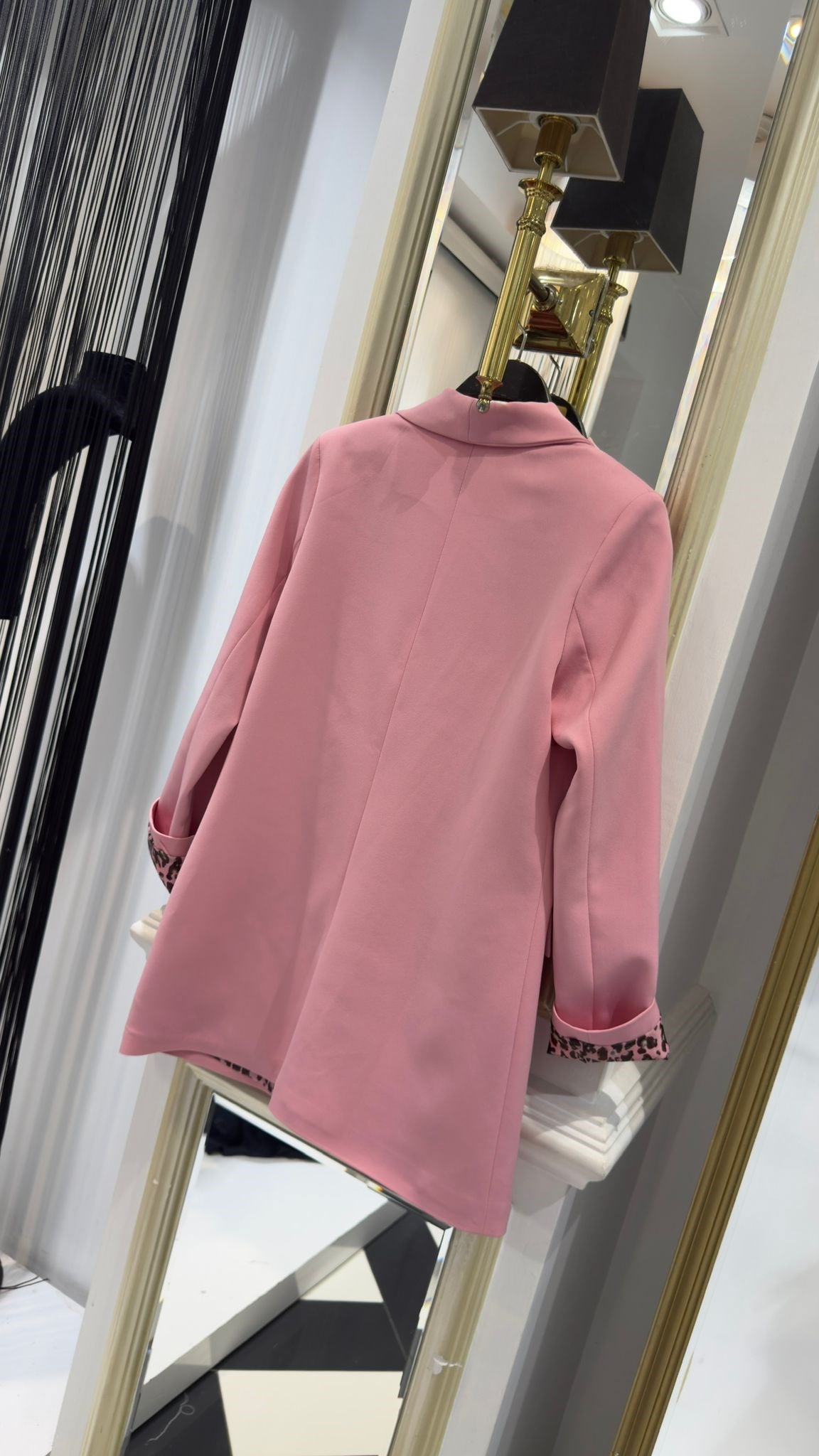 Yaka Astarı Leopar Blazer Ceket