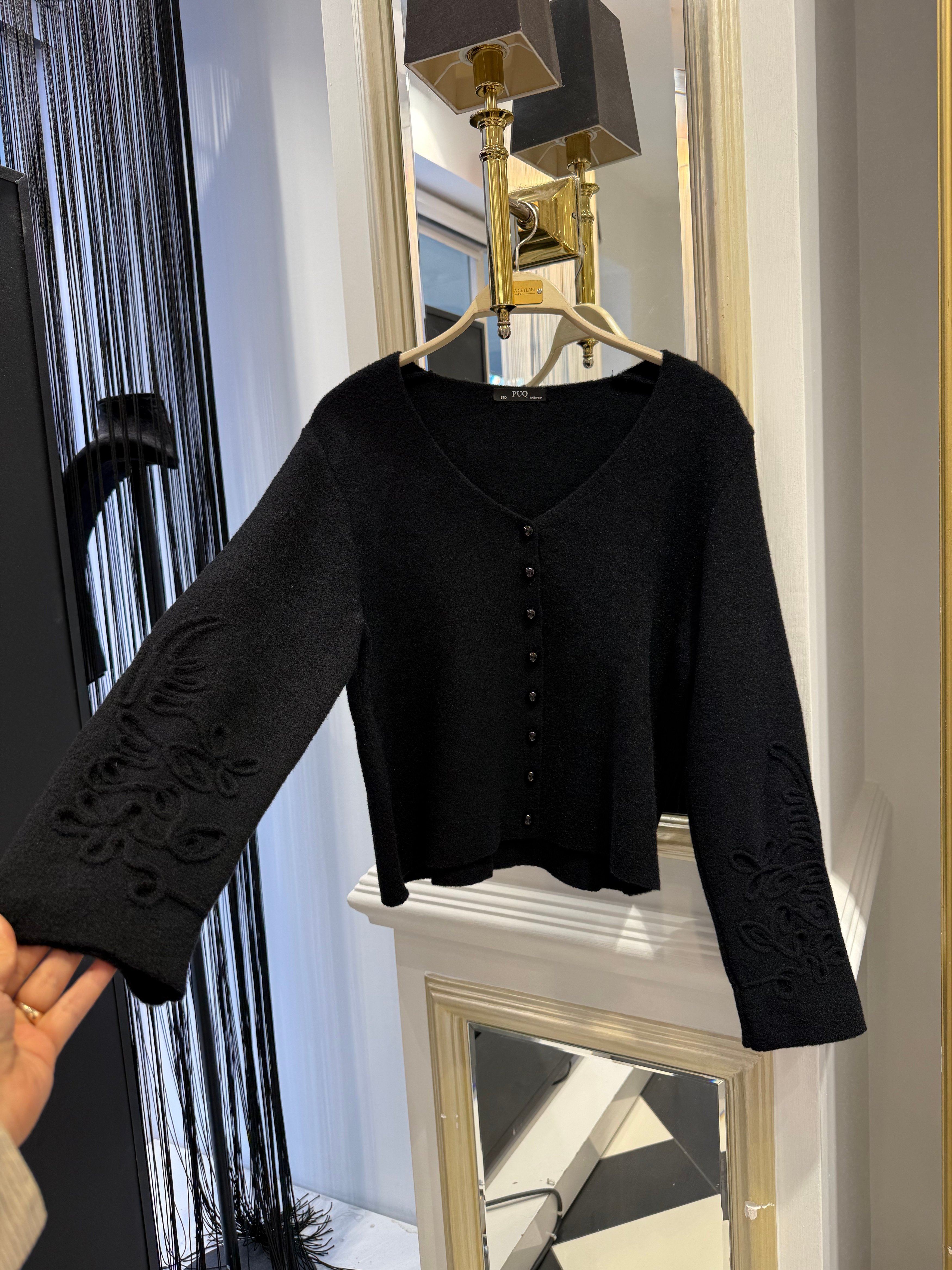 İnci Düğmeli Angora Hırka
