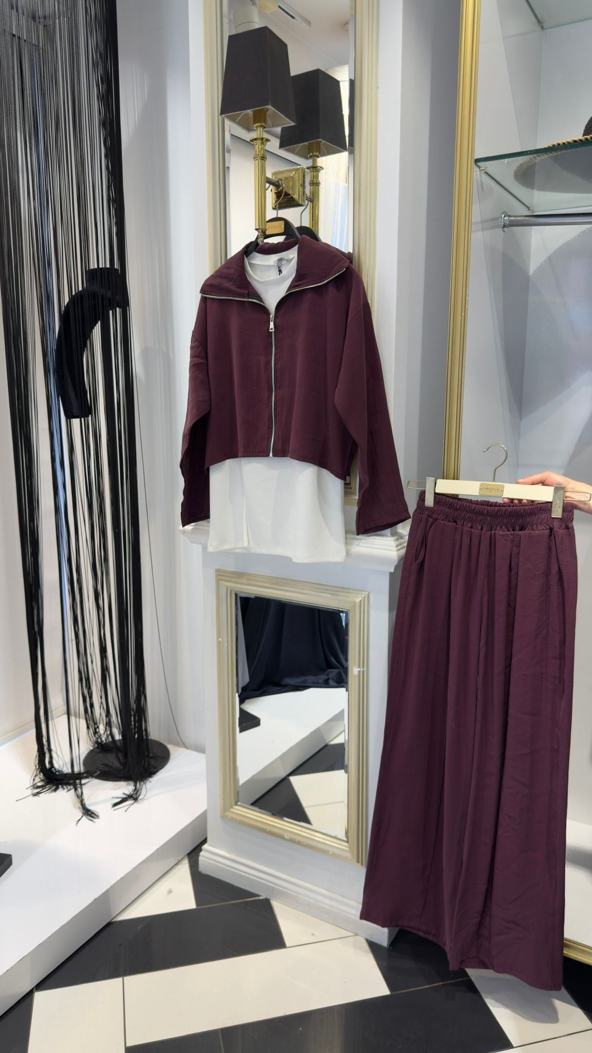 Crop Ceketli Pantolonlu Takım