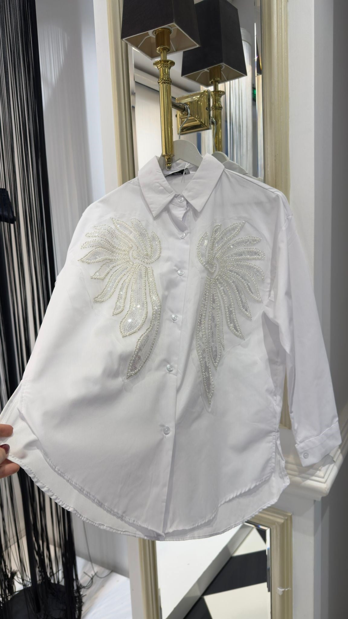 Pul ve İnci Detay Gömlek