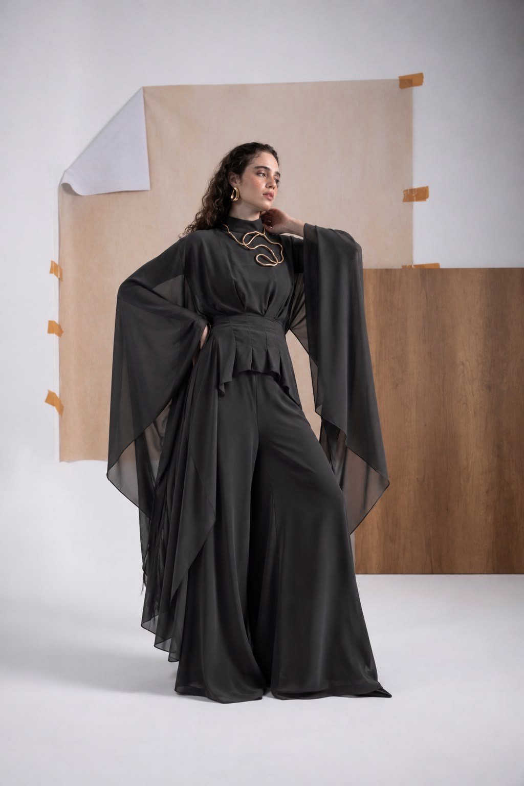 Bol Kesim Şifon Pantalon
