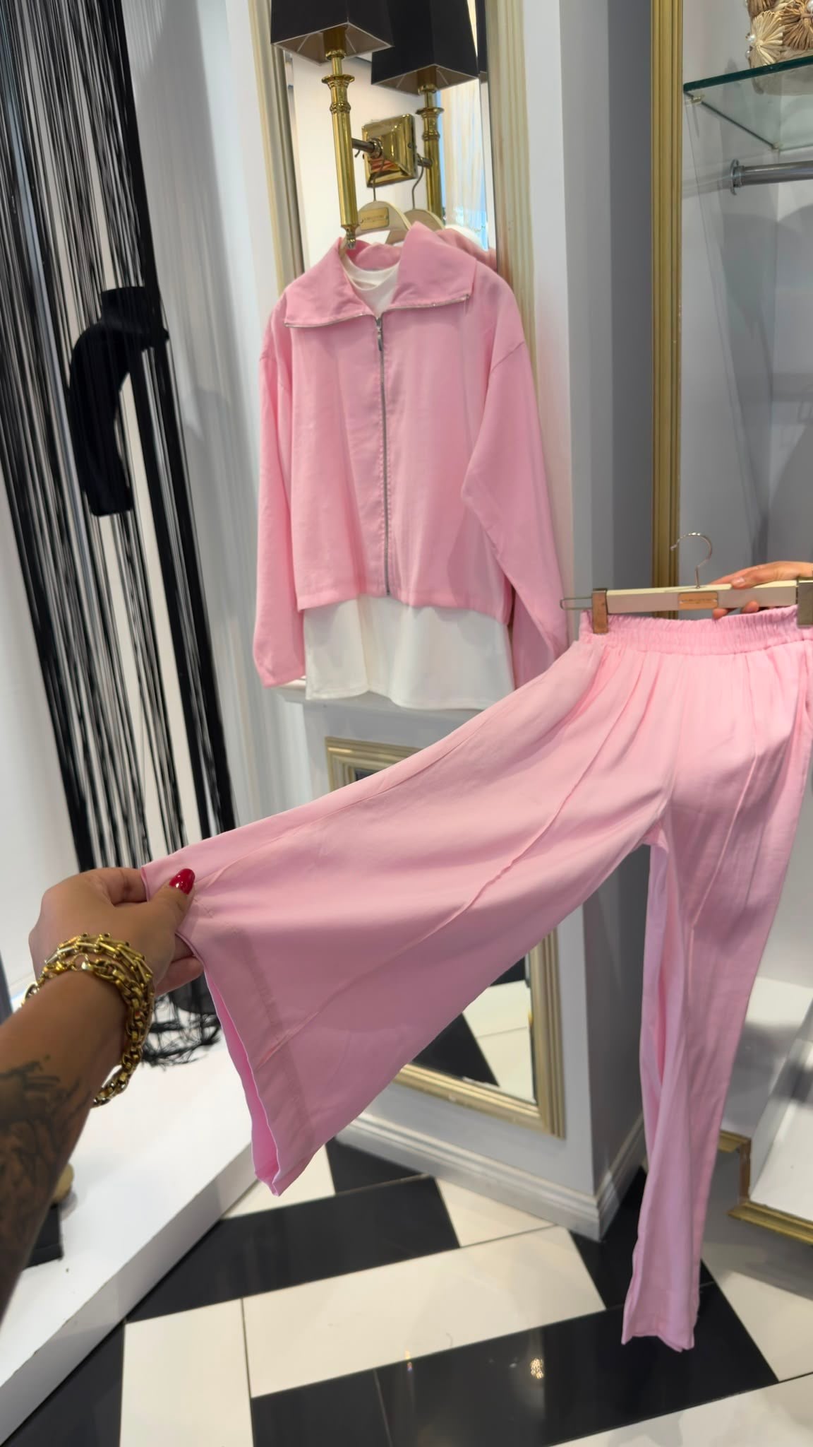 Crop Ceketli Pantalonlu Takım