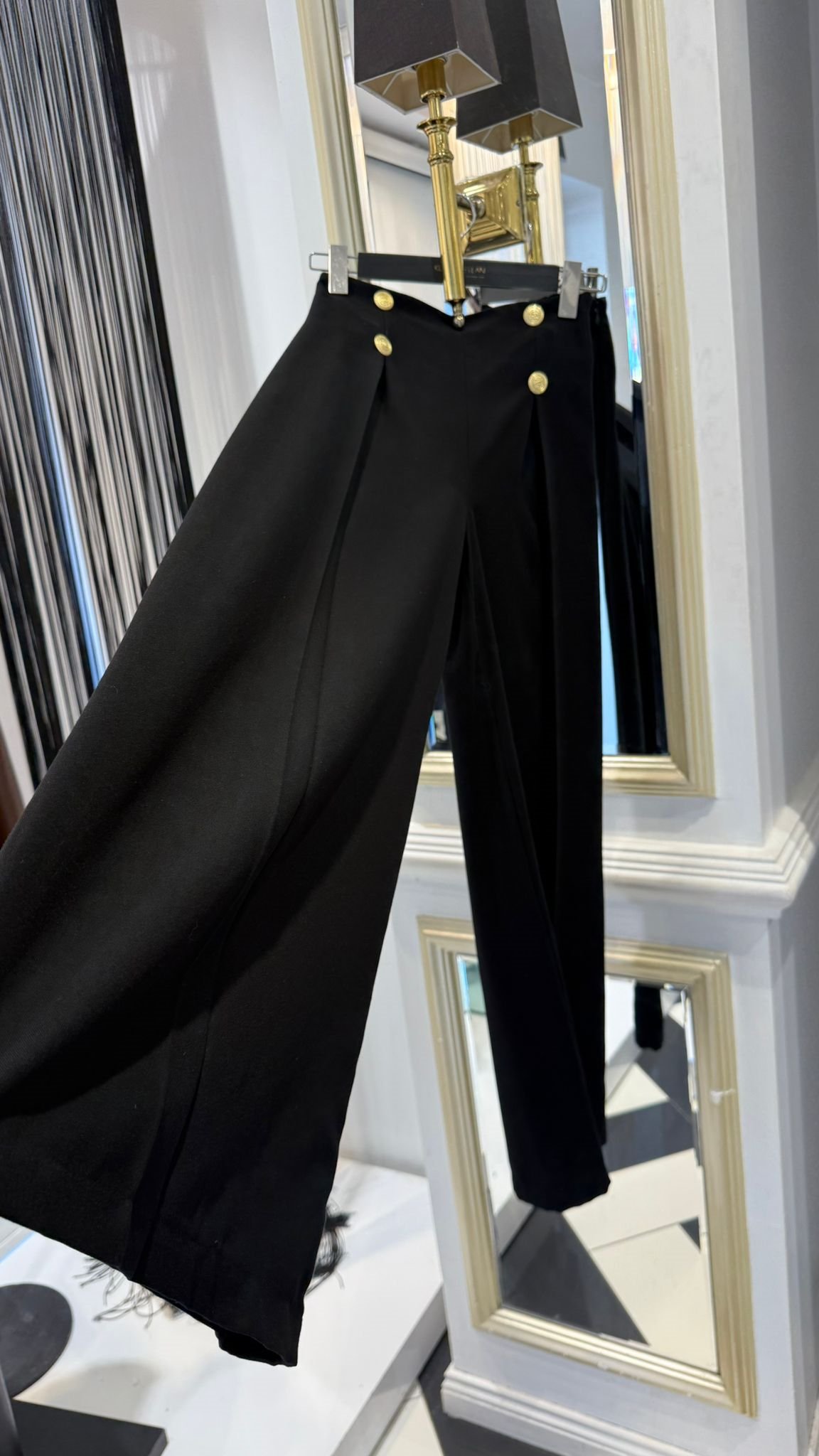 Düğme Detay Palazzo Pantolon