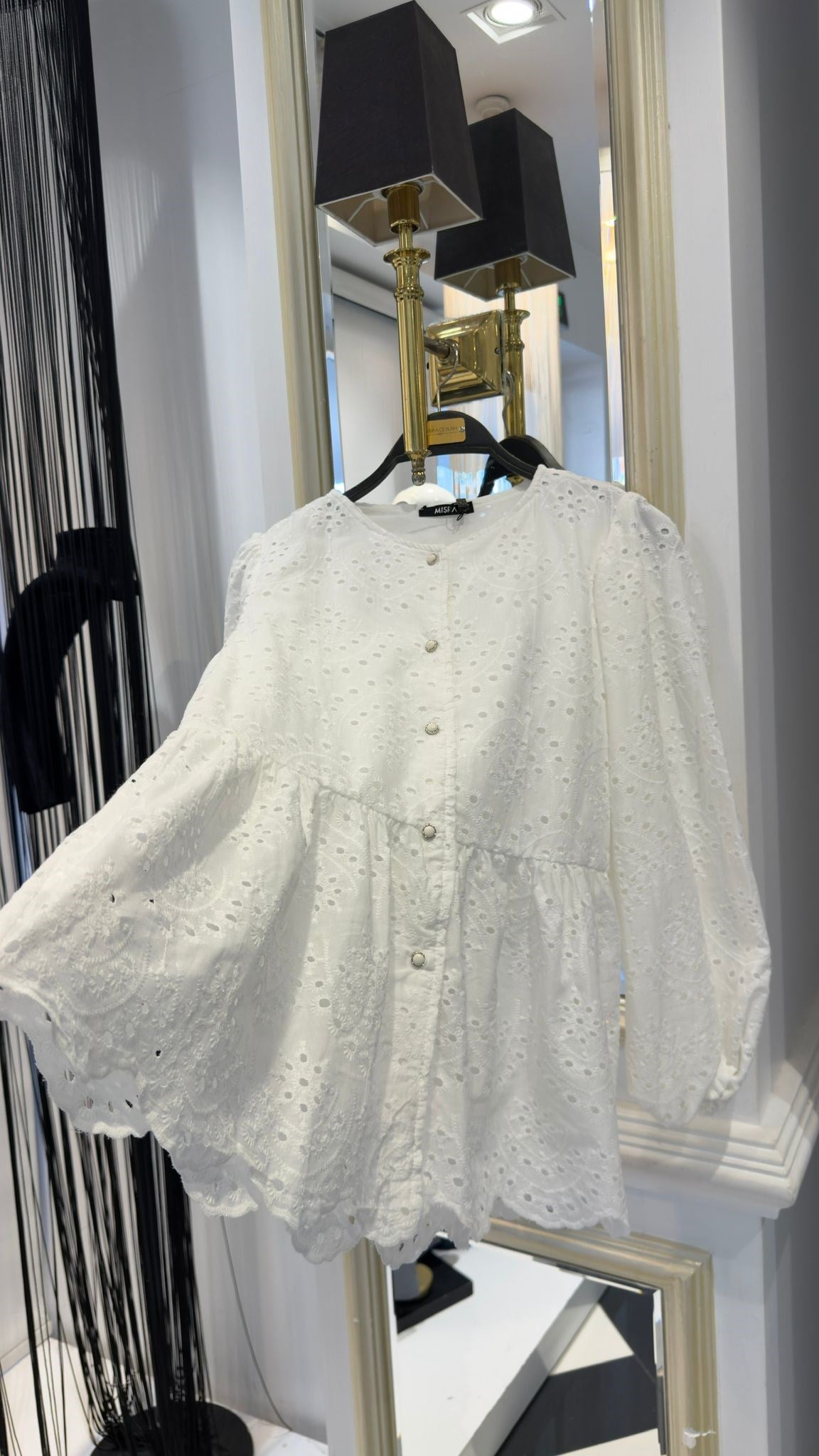 Dantel Detay Peplum Bluz