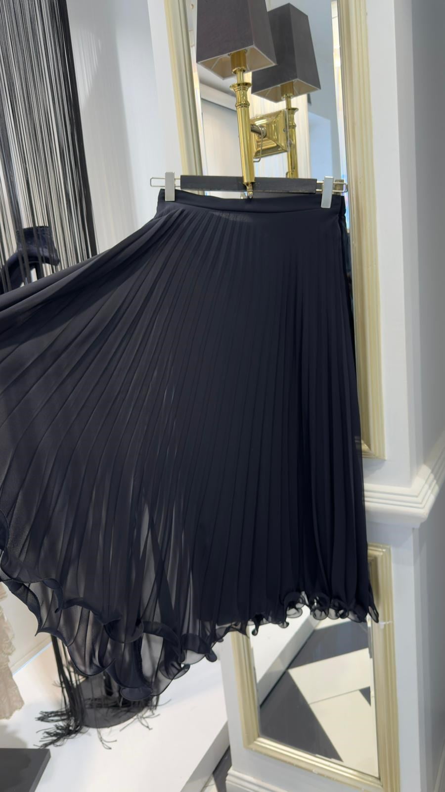 Etek Ucu Volan Detay Şifon Etek