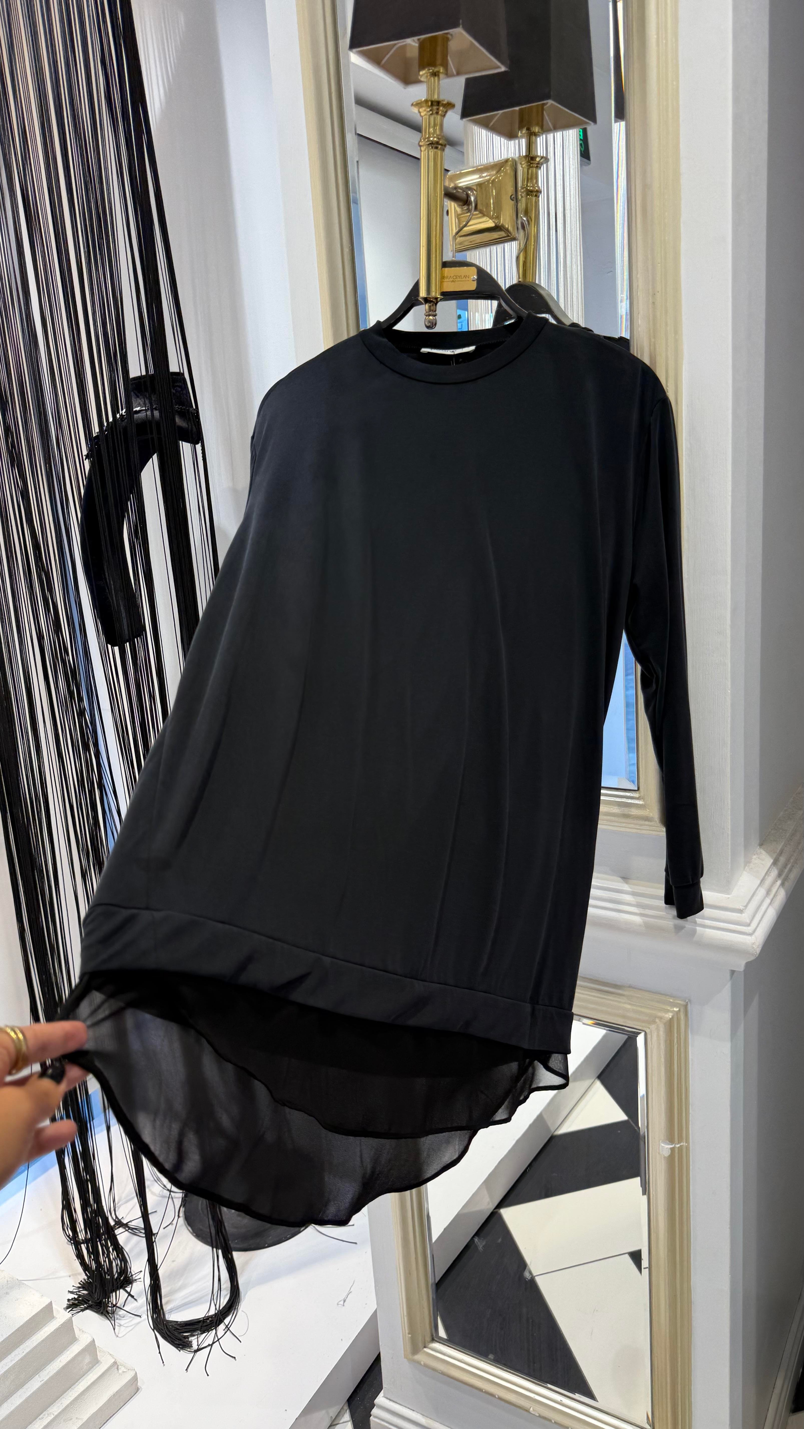 Şifon Detaylı Pantolonlu Takım