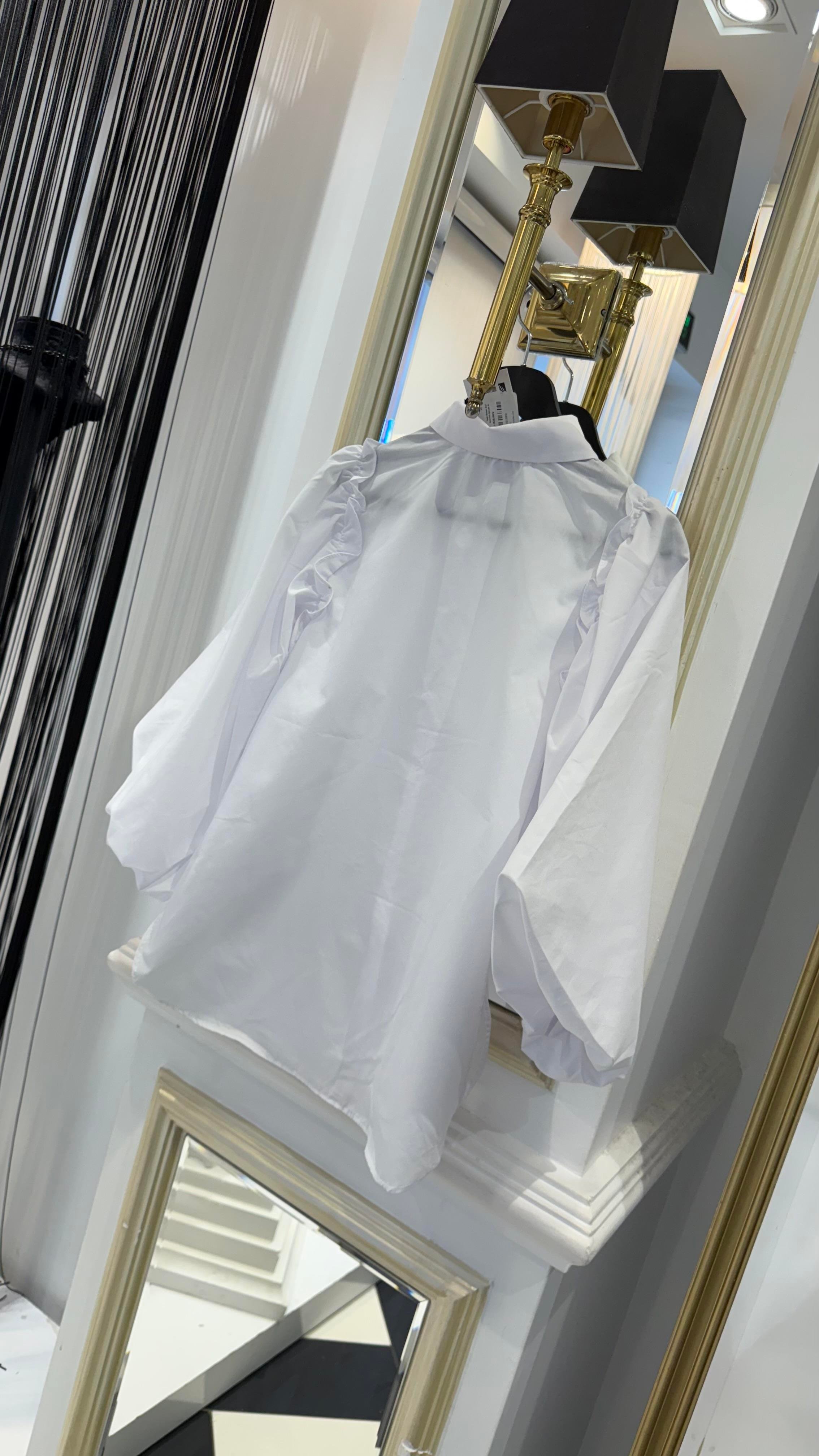 Taşlı Balon Kol Gömlek