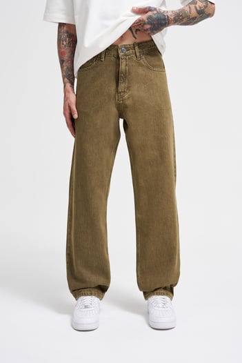 Erkek Relaxed Baggy Jean Khaki Pantolon