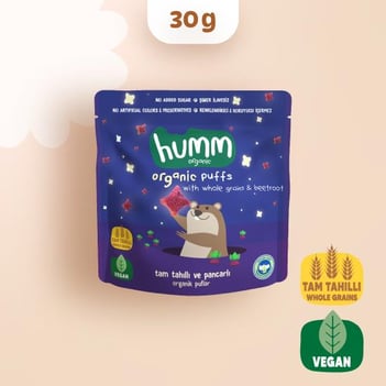 Organik Vegan Pancarlı ve Tam Tahıllı Puflar 30g görseli.