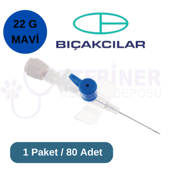 Bıçakçılar Branül (ıntraket) 80 li Paket 22G Mavi