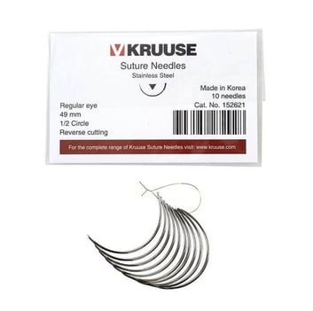 Kruuse Sütür İğnesi Regular 1/2 Keskin 49 MM 10'lu Paket