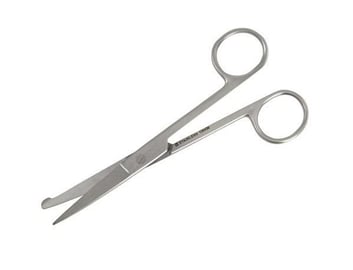 Kruuse Veteriner Makas. 14 cm. Bir Ucu Düğmeli