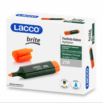 Lacco BRITE Fosforlu Kalem - Turuncu