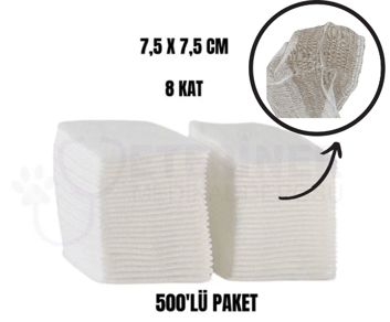 Spanç 7,5*7,5 CM 8 Kat Nonsteril 500'lü Paket