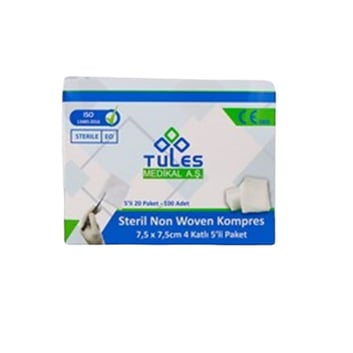 Tules Steril Spanç Non Woven (Gaz Kompress) 7,5*7,5 CM 4 kat 100lü Paket