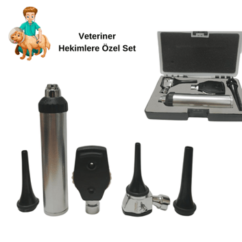 Vzn Veteriner Hekimlere Özel Otoskop - Optahlmaskop Set