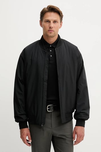 Calvin Klein Calvin Klein Erkek Normal Kalıp Fermuarlı Su Geçirmez Bomber Siyah Ceket LV04LC513G-UB1