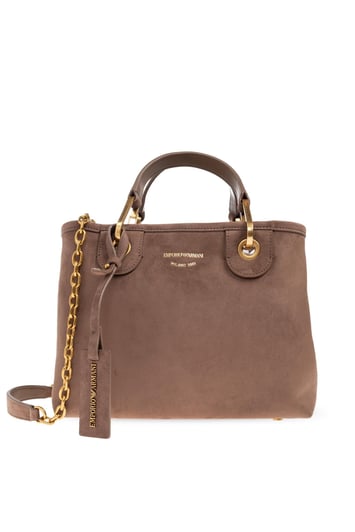 Emporio Armani Emporıo Armani Kadın Yumuşak Süet Çıkarılabilir Zincir Askılı Kabartma Logolu Kahverengi Omuz Çantası EW000361 AF17730-U6192
