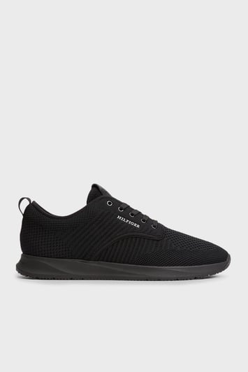 Tommy Hilfiger Tommy Hilfiger Erkek Düşük Bilekli Örme Üst Yüzeyli EVA Dış Tabanlı Siyah Sneaker FM0FM05527-BDS