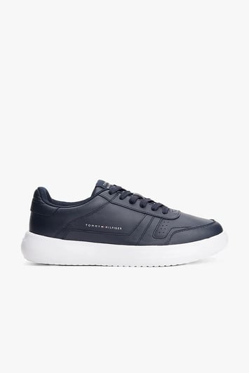 Tommy Hilfiger Tommy Hilfiger Erkek Düşük Bilekli Kalın Taban Logo Dokulu %100 Deri Lacivert Sneaker FM0FM05529-DW5