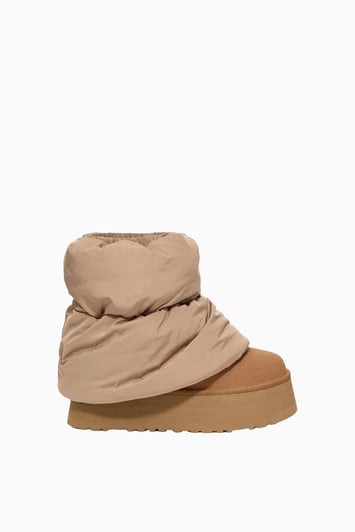UGG UGG Kadın Süet Topuk Dolgu Neopren Gövde Boğaz Kısmı Çorap Geçmeli Taba Bot & Bootie 1158275-TABA