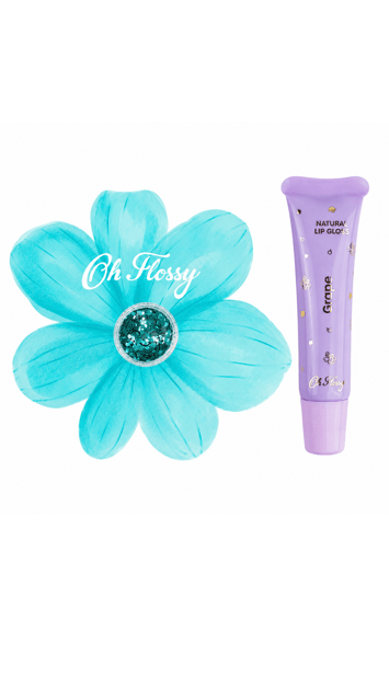 Oh Flossy Çocuk Doğal Tekli Far - Doğal Dudak Parlatıcısı Grape Seti