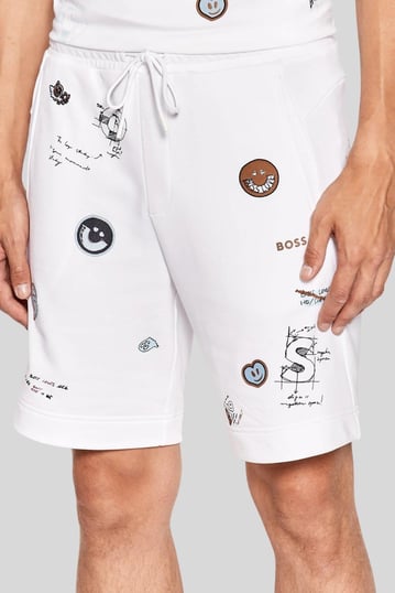 Boss Regular Fit Erkek Spor Şort Beyaz 100